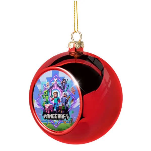Minecraft Nether Portal — Christmas tree ball Red 8cm