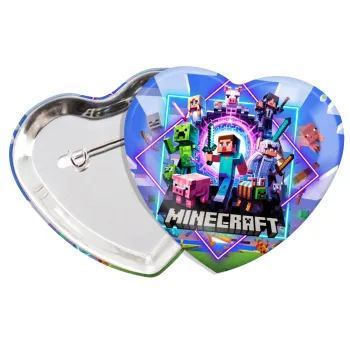 Minecraft Nether Portal, Κονκάρδα παραμάνα καρδιά (57x52mm)