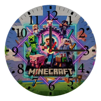 Minecraft Nether Portal, Ρολόι τοίχου ξύλινο plywood (20cm)