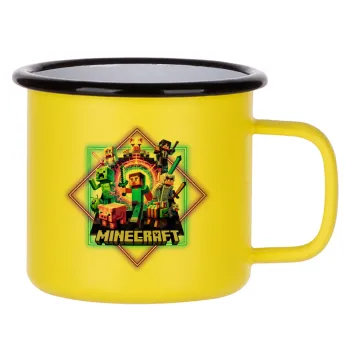 Minecraft Nether Portal, Κούπα Μεταλλική εμαγιέ ΜΑΤ Κίτρινη 360ml