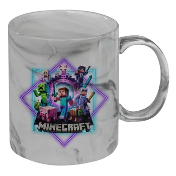 Minecraft Nether Portal, Mug ceramic marble style, 330ml