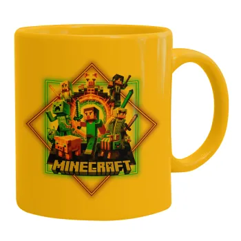 Minecraft Nether Portal, Κούπα, κεραμική κίτρινη, 330ml