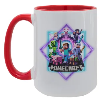 Minecraft Nether Portal, Κούπα Mega 15oz, κεραμική Κόκκινη, 450ml