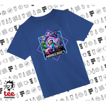 Minecraft Nether Portal, Παιδικό T-Shirt ΜΠΛΕ από 100% βαμβάκι, για κάθε μέρα. Vegan & OEKO-TEX πιστοποιημένο.