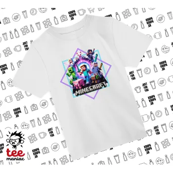 Minecraft Nether Portal, Άνετο παιδικό T-Shirt ΛΕΥΚΟ από 100% βαμβάκι, για κάθε μέρα. Vegan & OEKO-TEX πιστοποιημένο.