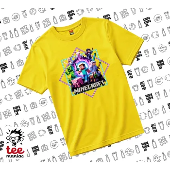 Minecraft Nether Portal, yellow childrens T-Shirt made of 100% cotton, for every day. Vegan & OEKO-TEX certified.
