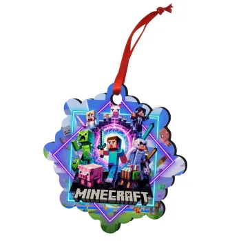 Minecraft Nether Portal, Στολίδι Χριστουγεννιάτικο στολίδι snowflake ξύλινο 7.5cm