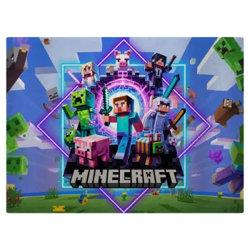 Minecraft Nether Portal, Επιφάνεια κοπής γυάλινη (38x28cm)