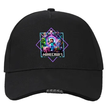 Minecraft Nether Portal, Καπέλο Εργασίας & Δραστηριοτήτων με LED Φως - Ιδανικό για Νύχτα & Χαμηλό Φωτισμό (100% ΒΑΜΒΑΚΕΡΟ, ΕΝΗΛΙΚΩΝ, UNISEX)