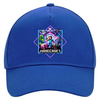 Minecraft Nether Portal, Καπέλο Ενηλίκων Ultimate ΜΠΛΕ, (100% ΒΑΜΒΑΚΕΡΟ DRILL, ΕΝΗΛΙΚΩΝ, UNISEX, ONE SIZE)