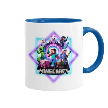 Minecraft Nether Portal, Κούπα χρωματιστή μπλε, κεραμική, 330ml