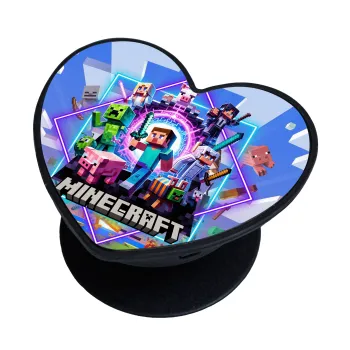 Minecraft Nether Portal, Phone Holders Stand  καρδιά Μαύρο Βάση Στήριξης Κινητού στο Χέρι