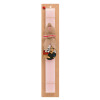 Easter Set, wooden keychain & scented flat Easter candle (30cm) (PINK)