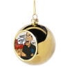 Golden Christmas tree ball ornament 8cm