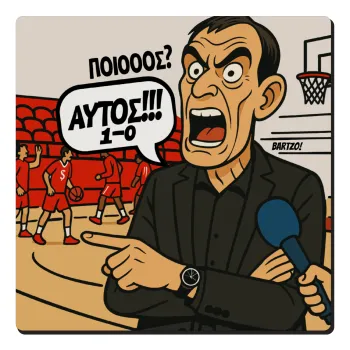 Μπαρτζό, Ποιος? Αυτός!!! 1-0, Τετράγωνο μαγνητάκι ξύλινο 6x6cm