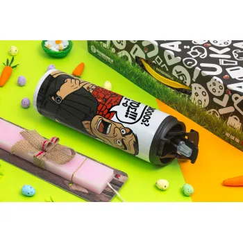 Μπαρτζό, Ποιος? Αυτός!!! 1-0, Πασχαλινή Λαμπάδα με Travel Tumbler θερμό με διπλό καπάκι (600ml, BPA free) & κερί αρωματικό πλακέ (30cm) (ΡΟΖ)