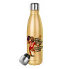 Glitter gold stainless steel thermos bottle, double-walled, 500ml