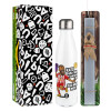 Easter candle, metallic white thermos bottle (500ml) & aromatic flat candle (30cm) (GRAY)