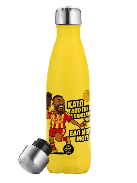 Ροντινέι — Yellow Stainless Steel Metallic Thermos, double-walled, 500ml