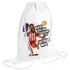 Τσάντα πλάτης πουγκί GYMBAG λευκή (28x40cm)