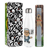 Easter candle, metallic white thermos bottle (500ml) & aromatic flat candle (30cm) (GRAY)