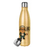 Glitter gold stainless steel thermos bottle, double-walled, 500ml