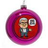 Purple Christmas tree ornament bauble 8cm