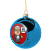 Blue Christmas tree ball ornament 8cm