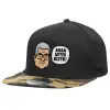 Καπέλο Ενηλίκων Flat Snapback Μαύρο/Παραλλαγή, (100% ΒΑΜΒΑΚΕΡΟ TWILL, ΕΝΗΛΙΚΩΝ, UNISEX, ONE SIZE)