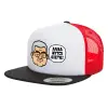 Καπέλο Ενηλίκων Foam Flat Snapback με Δίχτυ Μαύρο-Λευκό-Κόκκινο (POLYESTER, ΕΝΗΛΙΚΩΝ, UNISEX, ONE SIZE)
