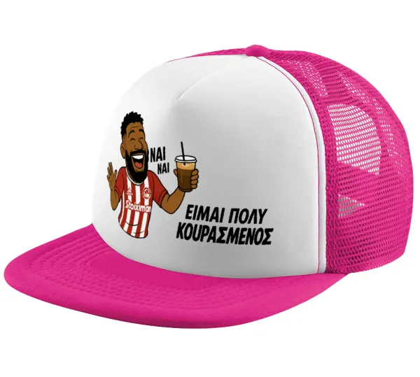 Ροντινέι — Καπέλο Ενηλίκων Soft Trucker με Δίχτυ Pink/White (POLYESTER, ΕΝΗΛΙΚΩΝ, UNISEX, ONE SIZE)