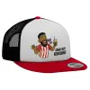 Καπέλο Ενηλίκων Foam Flat Snapback με Δίχτυ Κόκκινο-Λευκό-Μαύρο (POLYESTER, ΕΝΗΛΙΚΩΝ, UNISEX, ONE SIZE)