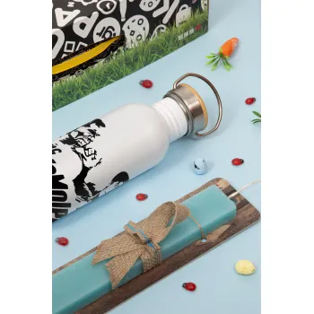 Της κακομοίρας, Πασχαλινή Λαμπάδα με παγούρι μεταλλικό (620ml, stainless steel) & κερί αρωματικό πλακέ (30cm) (ΤΙΡΚΟΥΑΖ)