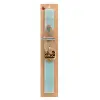 Easter Set, wooden keychain & aromatic flat Easter candle (30cm) (TURQUOISE)