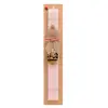 Easter Set, wooden keychain & scented flat Easter candle (30cm) (PINK)