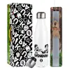Easter candle, metallic white thermos bottle (500ml) & aromatic flat candle (30cm) (GRAY)