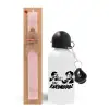 Easter Set, metallic aluminum bottle (500ml) & aromatic flat Easter candle (30cm) (PINK)