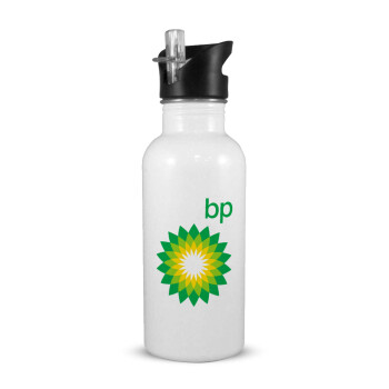 Πρατήριο καυσίμων BP, Παγούρι νερού Λευκό με καλαμάκι, ανοξείδωτο ατσάλι 600ml