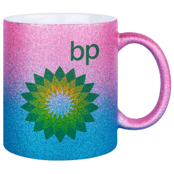 Πρατήριο καυσίμων BP, Κούπα Χρυσή/Μπλε Glitter, κεραμική, 330ml