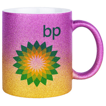 Πρατήριο καυσίμων BP, Κούπα Χρυσή/Ροζ Glitter, κεραμική, 330ml
