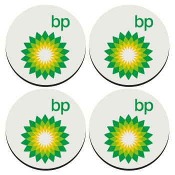 Πρατήριο καυσίμων BP, ΣΕΤ 4 Σουβέρ ξύλινα στρογγυλά (9cm)