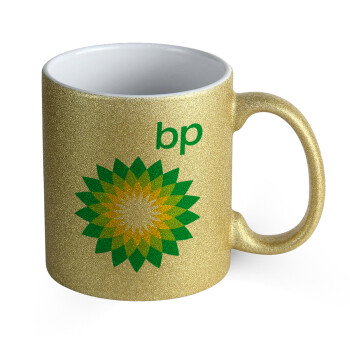 Πρατήριο καυσίμων BP, Κούπα Χρυσή Glitter που γυαλίζει, κεραμική, 330ml