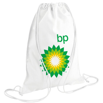 Πρατήριο καυσίμων BP, Τσάντα πλάτης πουγκί GYMBAG λευκή (28x40cm)