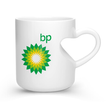 Πρατήριο καυσίμων BP, Κούπα καρδιά λευκή, κεραμική, 330ml
