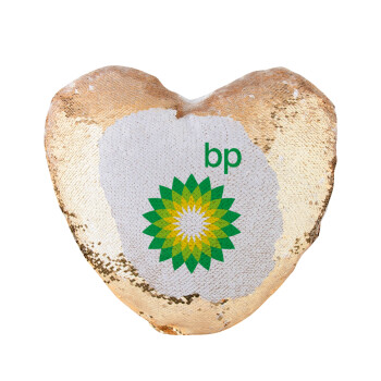 Πρατήριο καυσίμων BP, Μαξιλάρι καναπέ καρδιά Μαγικό Χρυσό με πούλιες 40x40cm περιέχεται το  γέμισμα