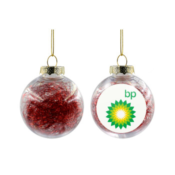 Πρατήριο καυσίμων BP, Χριστουγεννιάτικη μπάλα δένδρου διάφανη με κόκκινο γέμισμα 8cm