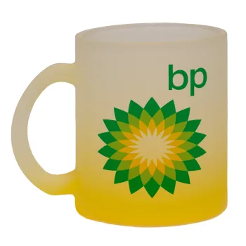 Πρατήριο καυσίμων BP, Κούπα γυάλινη δίχρωμη με βάση το κίτρινο ματ, 330ml