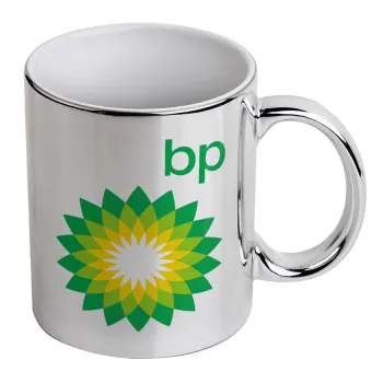 Πρατήριο καυσίμων BP, Mug ceramic, silver mirror, 330ml