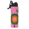 Metallic water bottle with safety lid, 850ml aluminum