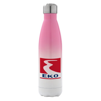 Πρατήριο καυσίμων EKO, Μεταλλικό παγούρι θερμός Ροζ/Λευκό (Stainless steel), διπλού τοιχώματος, 500ml